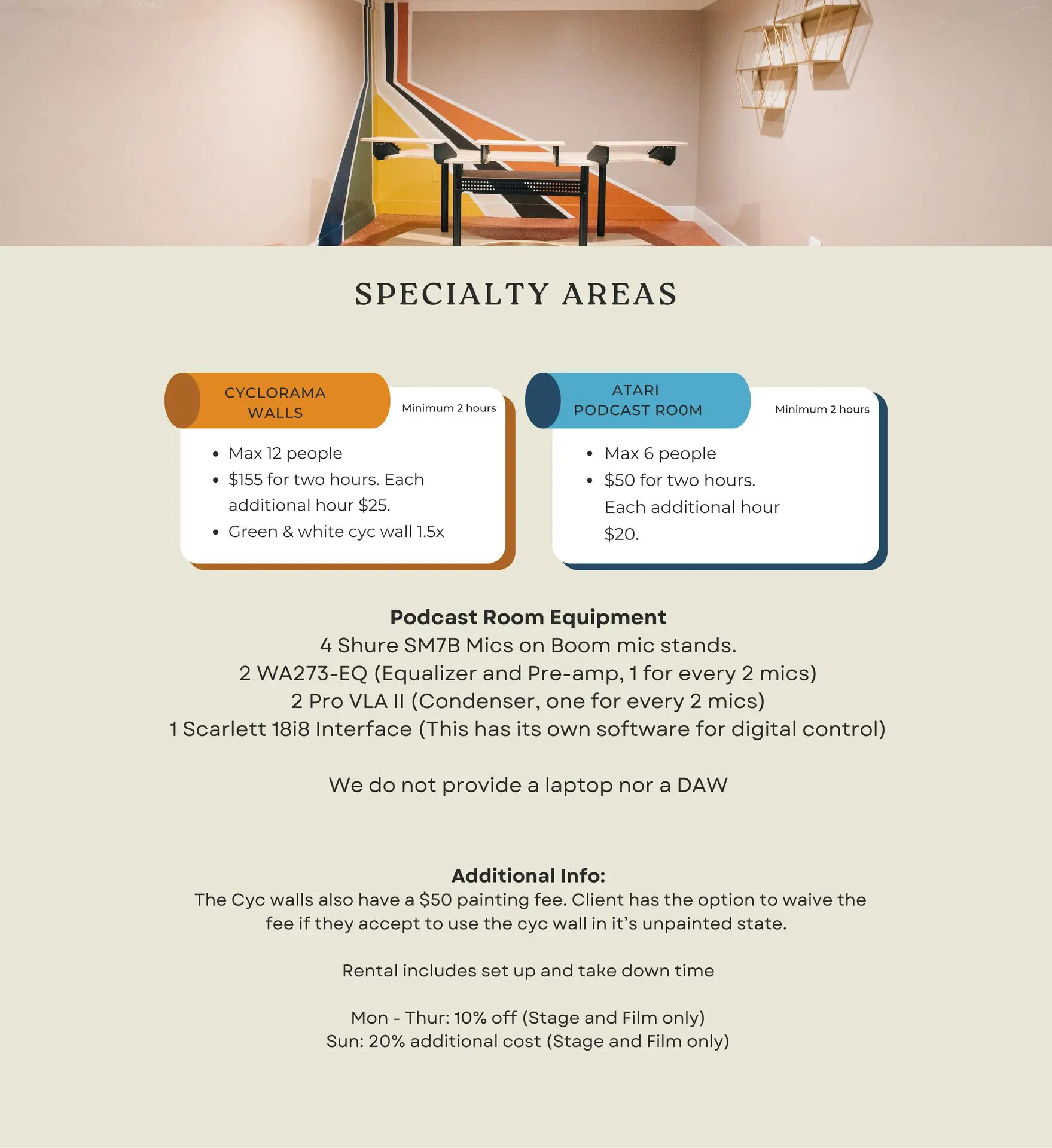 Speciality Rental Areas of the Hive Collaborative